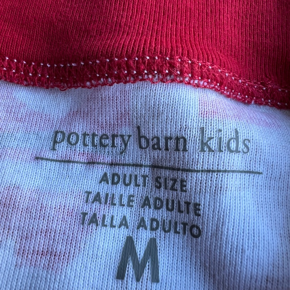 Pottery Barn Kids Heritage Christmas Adult Pajamas Size M Santa Family Tight Fit - Picture 3 of 10